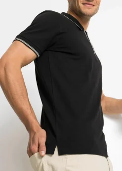 Discount Piqué-Poloshirt mit Reißverschluss aus reiner Baumwolle Herren Große Größen|Shirts & Polos