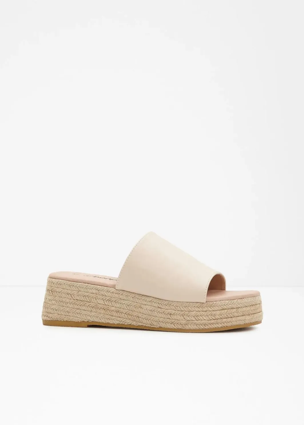 Damen bonprix Sommerschuhe|Plateau-Pantoletten in Bast-Optik