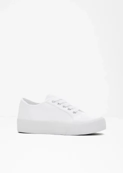 Damen bonprix Sneaker|Schuhe & Accessoires In Spezialgrößen·Schuhe In Übergröße|Plateau-Sneaker aus Baumwoll-Canvas
