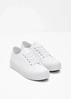 Damen bonprix Sneaker|Schuhe & Accessoires In Spezialgrößen·Schuhe In Übergröße|Plateau-Sneaker aus Baumwoll-Canvas