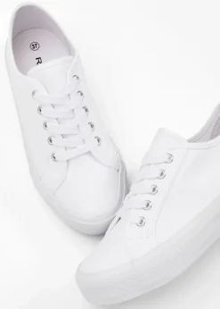 Damen bonprix Sneaker|Schuhe & Accessoires In Spezialgrößen·Schuhe In Übergröße|Plateau-Sneaker aus Baumwoll-Canvas