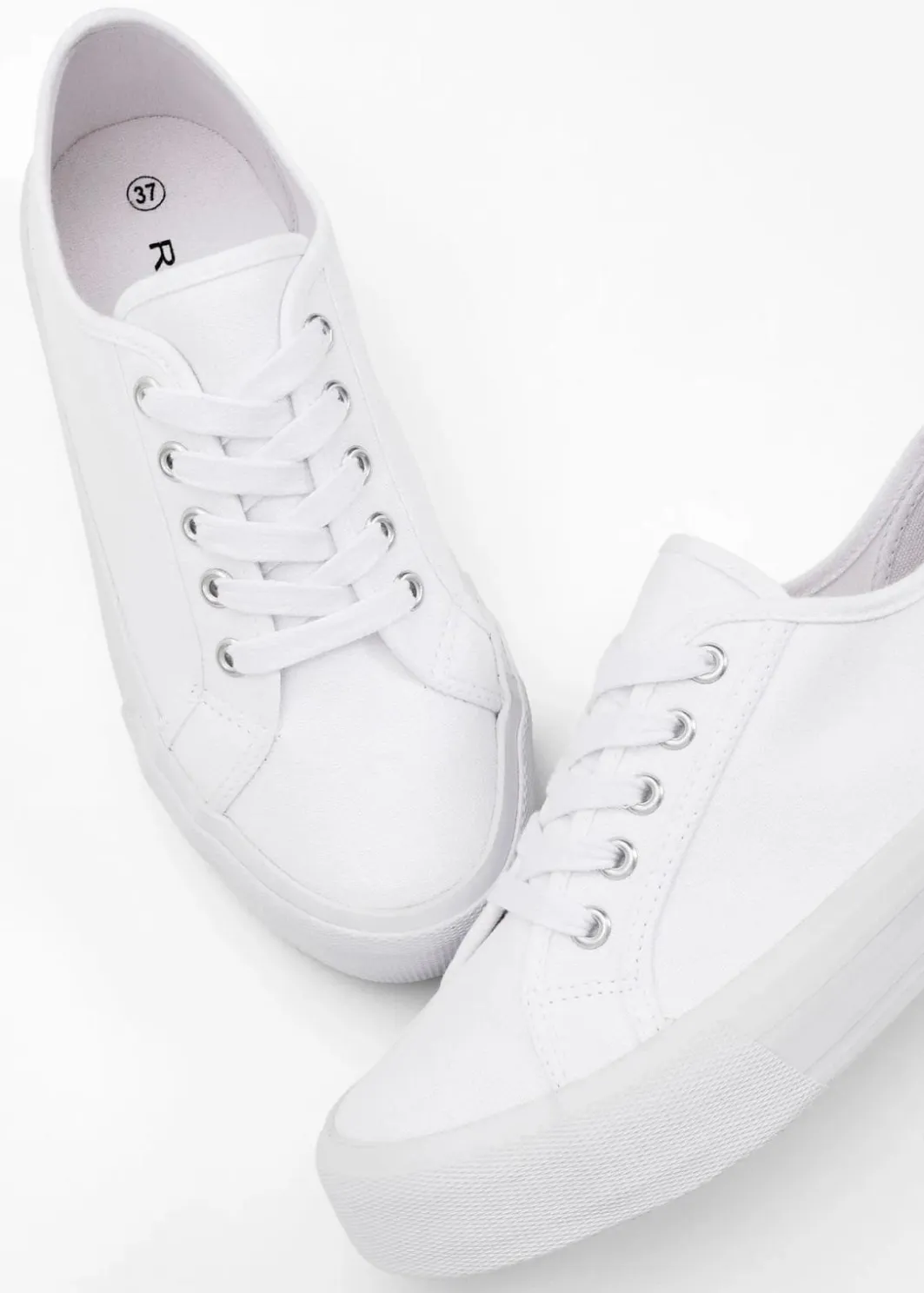 Damen bonprix Sneaker|Schuhe & Accessoires In Spezialgrößen·Schuhe In Übergröße|Plateau-Sneaker aus Baumwoll-Canvas