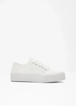Plateau-Sneaker mit Lochstickerei Damen Sneaker