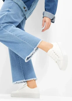 Plateau-Sneaker mit Lochstickerei Damen Sneaker