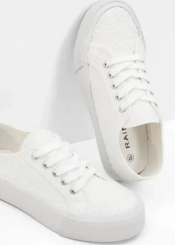 Plateau-Sneaker mit Lochstickerei Damen Sneaker