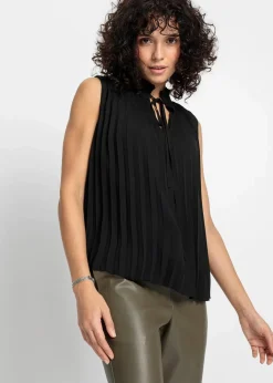 Damen bonprix Nachhaltigere Materialien|Shirts & Tops|Plissee-Blusentop
