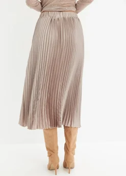 Damen bonprix Bekleidung·Sportbekleidung|Nachhaltigere Materialien|Plissée-Rock aus feinem Satin