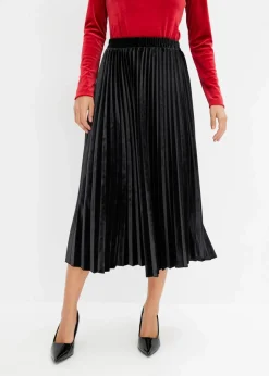 Sale Plissée-Rock aus softem Samt Damen Röcke|Bekleidung·Sportbekleidung