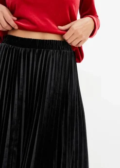 Sale Plissée-Rock aus softem Samt Damen Röcke|Bekleidung·Sportbekleidung