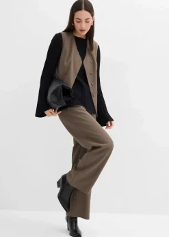Clearance Plissierter Feinstrickpullover aus Viskose-Mix Damen Strickmode|Pullover & Strickjacken