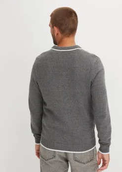 Hot Polo Pullover mit recycelter Baumwolle Herren Große Größen|Pullover & Strickjacken