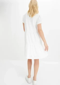 Damen bonprix Bekleidung·Pullover & Strickjacken|Kleider|Polokleid mit Lochstickerei