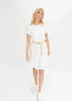 Damen bonprix Bekleidung·Pullover & Strickjacken|Kleider|Polokleid mit Lochstickerei