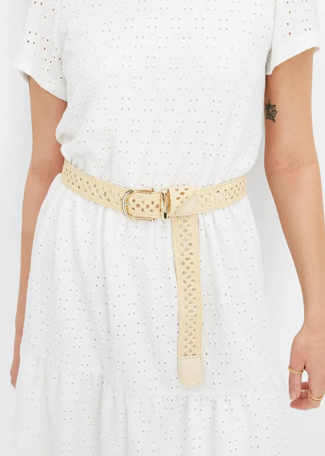 Damen bonprix Bekleidung·Pullover & Strickjacken|Kleider|Polokleid mit Lochstickerei