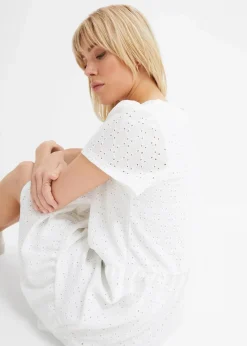 Damen bonprix Bekleidung·Pullover & Strickjacken|Kleider|Polokleid mit Lochstickerei