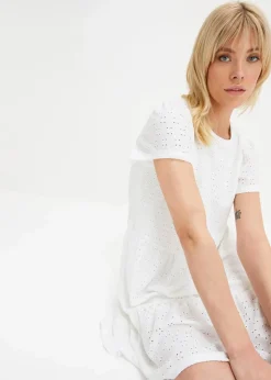 Damen bonprix Bekleidung·Pullover & Strickjacken|Kleider|Polokleid mit Lochstickerei