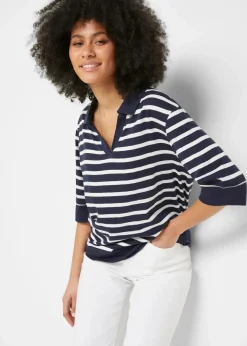 Sale Poloshirt aus Baumwolle-Viskose Mix Damen Shirts & Tops