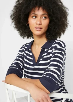 Sale Poloshirt aus Baumwolle-Viskose Mix Damen Shirts & Tops