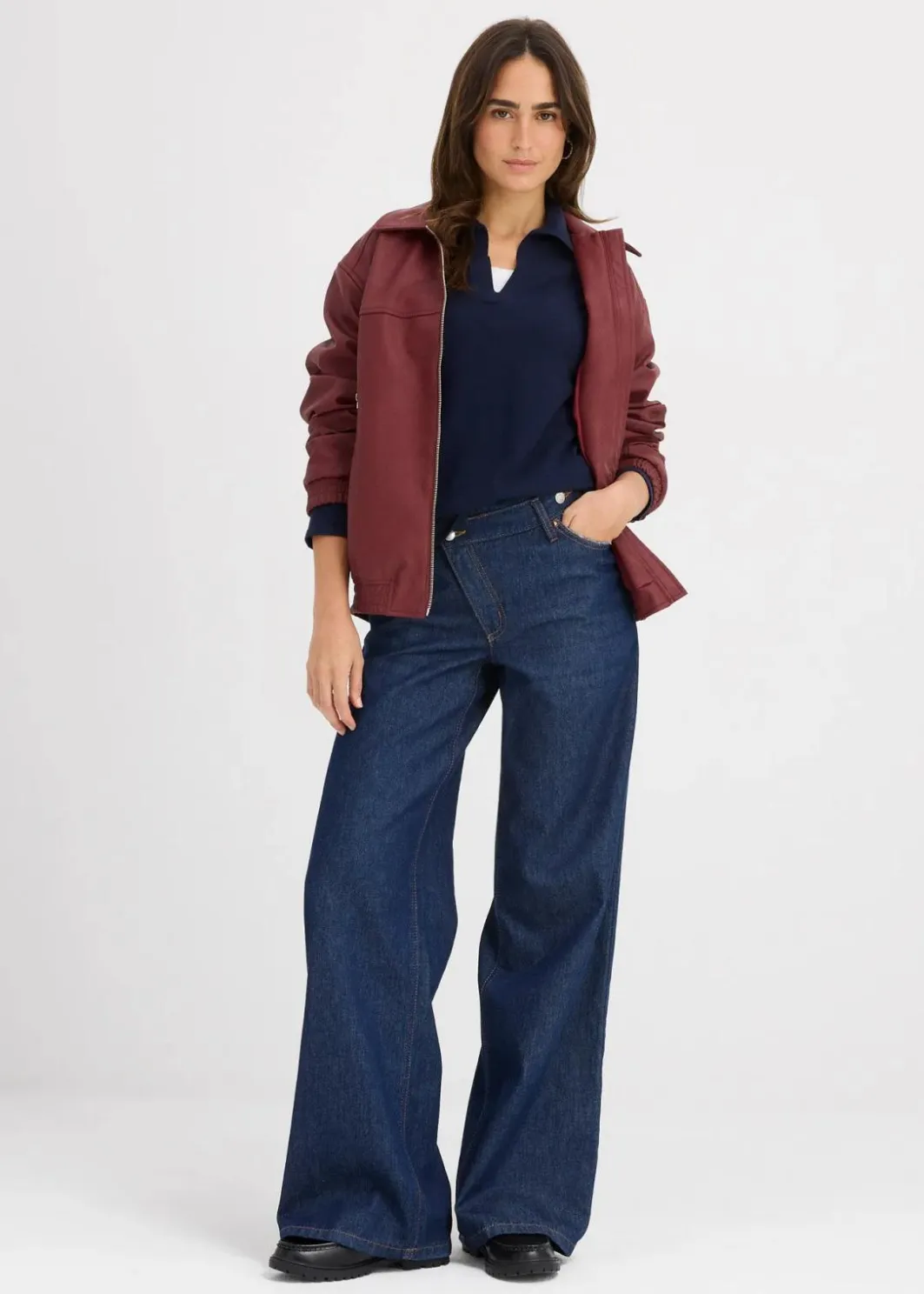 Damen bonprix Nachhaltigere Materialien|Shirts & Tops|Poloshirt aus feiner Viskose
