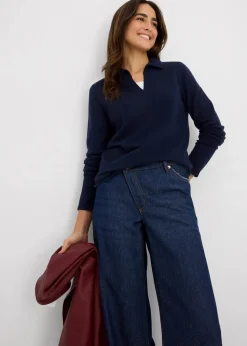 Damen bonprix Nachhaltigere Materialien|Shirts & Tops|Poloshirt aus feiner Viskose