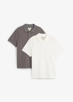 Herren bonprix Shirts & Polos|Basics|Poloshirt aus reiner Bio-Baumwolle (2er Pack)