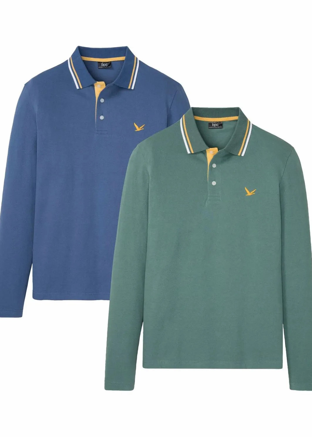Herren bonprix Shirts & Polos|Große Größen|Poloshirt aus reiner Bio-Baumwolle (2er Pack)