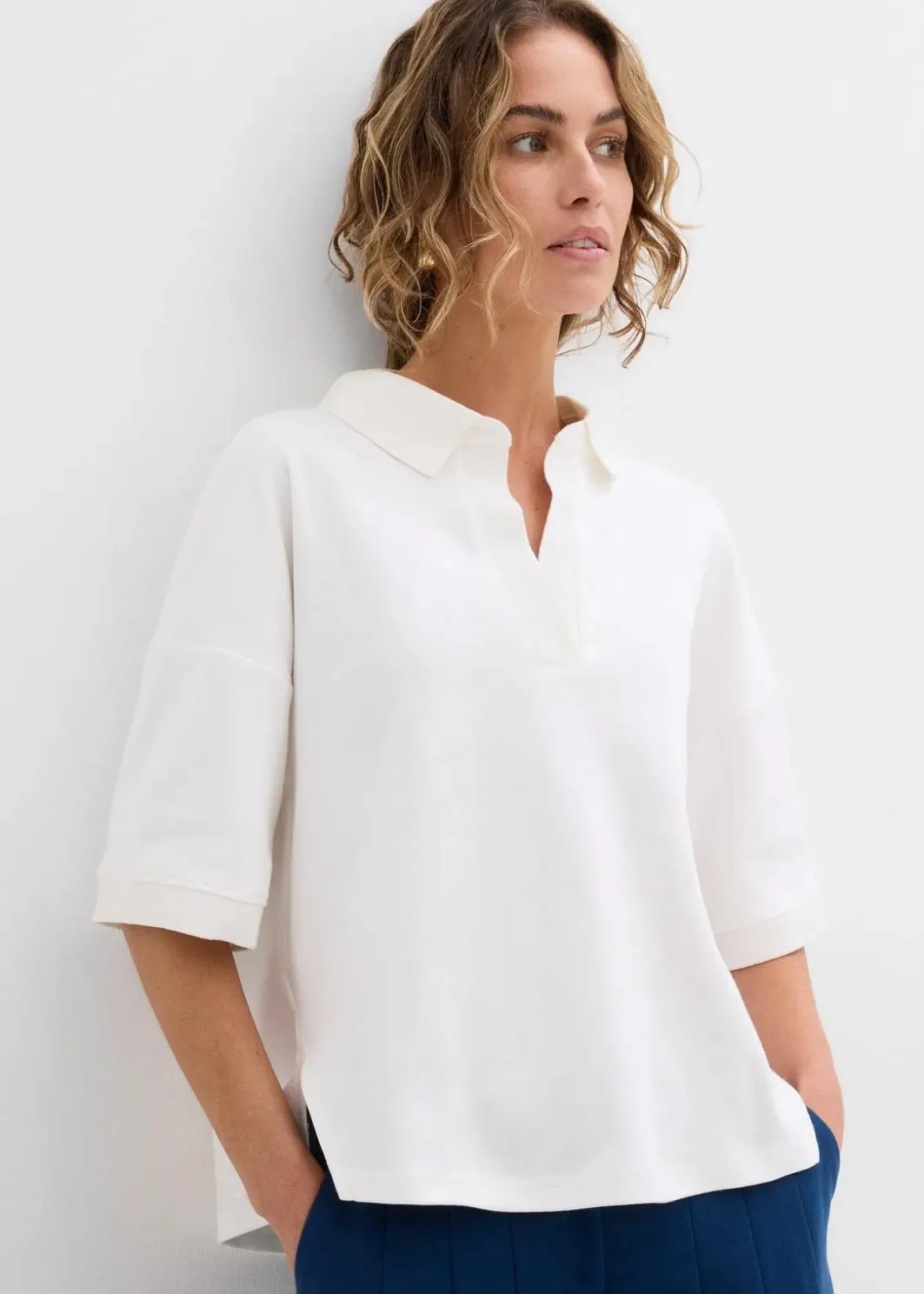 Hot Poloshirt aus reiner Bio-Baumwolle Damen Shirts & Tops|Nachhaltigere Materialien