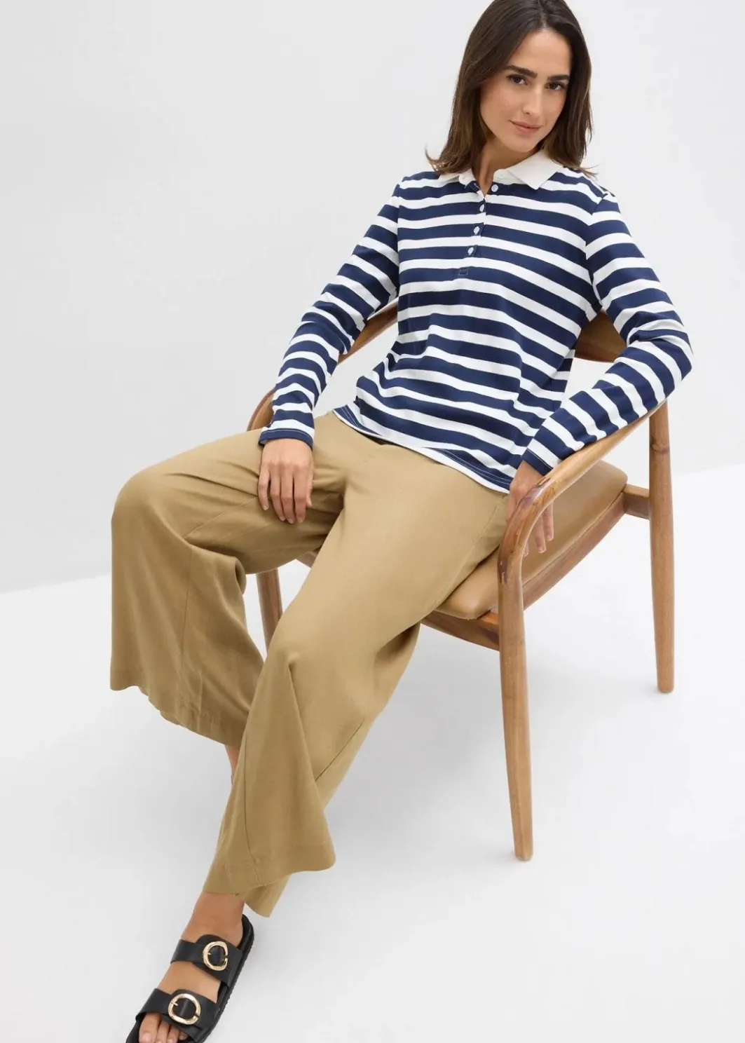 Damen bonprix Bekleidung·Röcke|Nachhaltigere Materialien|Poloshirt aus schwerer Bio-Baumwolle