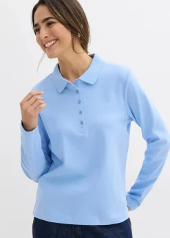 Damen bonprix Nachhaltigere Materialien|Shirts & Tops|Poloshirt aus schwerer Bio-Baumwolle