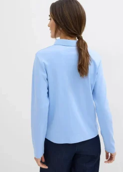 Damen bonprix Nachhaltigere Materialien|Shirts & Tops|Poloshirt aus schwerer Bio-Baumwolle