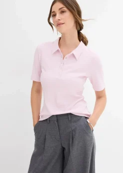 Damen bonprix Shirts & Tops|Poloshirt aus Viskose-Mix