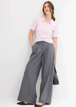 Damen bonprix Shirts & Tops|Poloshirt aus Viskose-Mix