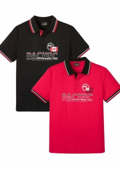 Herren bonprix Shirts & Polos|Große Größen|Poloshirt, Kurzarm aus reiner Bio-Baumwolle (2er Pack)