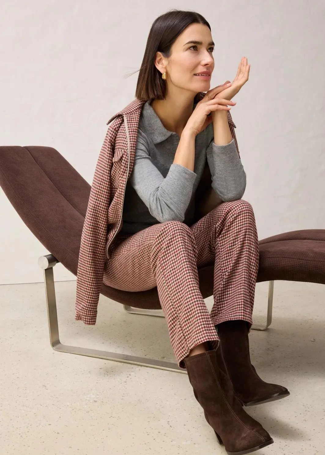 Damen bonprix Shirts & Tops|Poloshirt mit Woll-Anteil