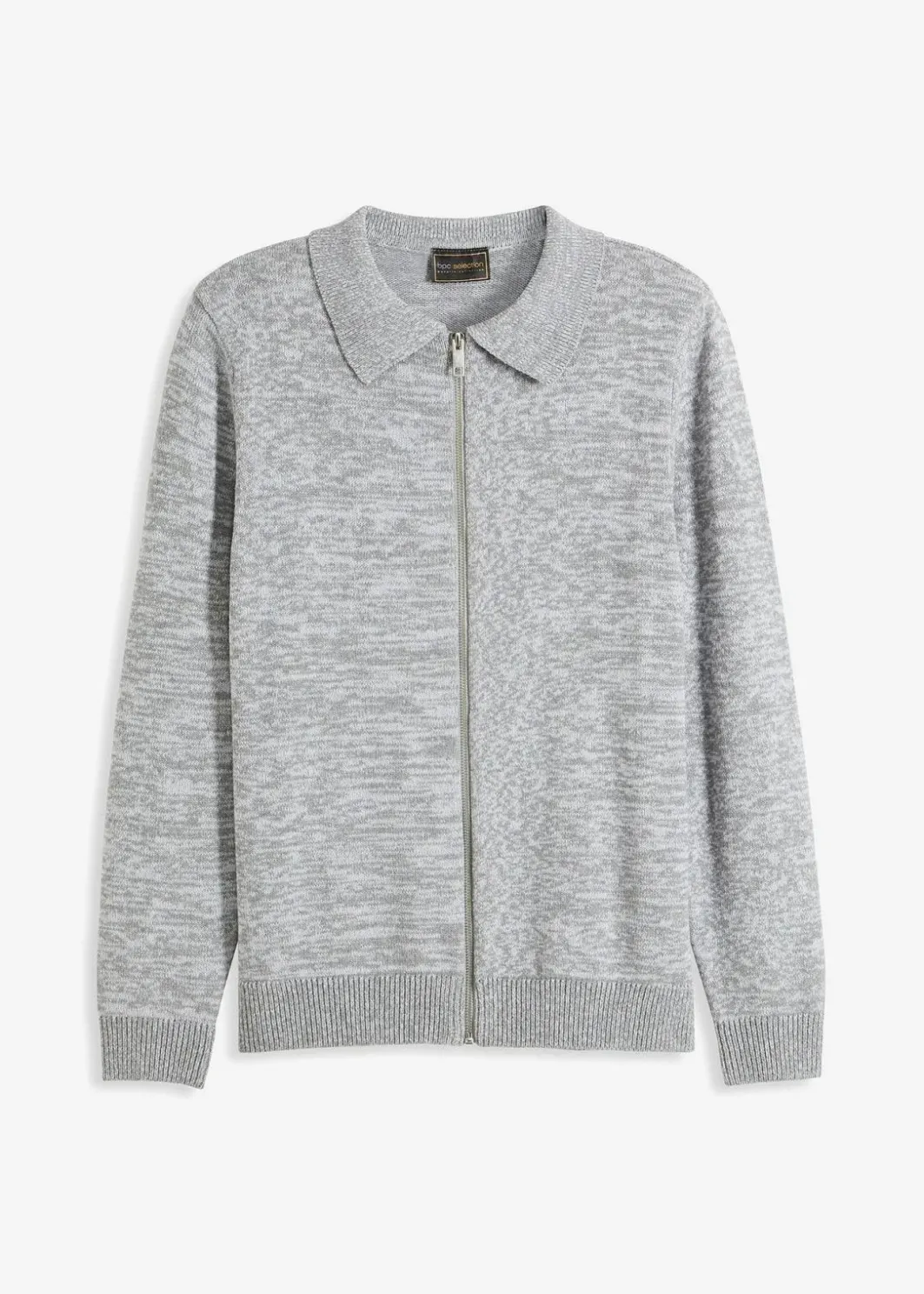 Herren bonprix Große Größen|Pullover & Strickjacken|Polo-Strickjacke mit Reißverschluss und recycelter Baumwolle