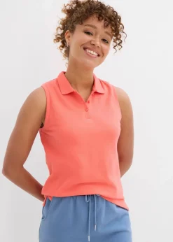 Damen bonprix Bekleidung·Röcke|Basics|Polo-Top aus reiner Bio-Baumwolle