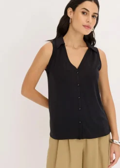 Damen bonprix Shirts & Tops|Polotop aus Viskose-Piqué