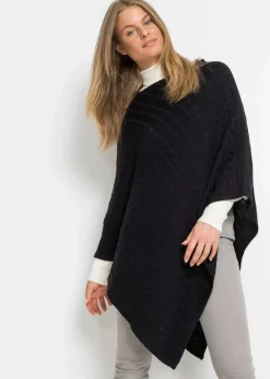 Damen bonprix Ponchos|Schuhe & Accessoires In Spezialgrößen·Tücher & Ponchos|Poncho mit Kaschmiranteil