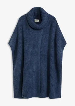 Hot Poncho-Pullover mit Wollanteil Damen Ponchos|Schuhe & Accessoires In Spezialgrößen·Tücher & Ponchos
