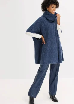 Hot Poncho-Pullover mit Wollanteil Damen Ponchos|Schuhe & Accessoires In Spezialgrößen·Tücher & Ponchos