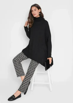 Damen bonprix Bekleidung·Umstandsmode|Bekleidung·Jeans|Poncho-Rollkragenpullover mit asymmetrischem Schnitt