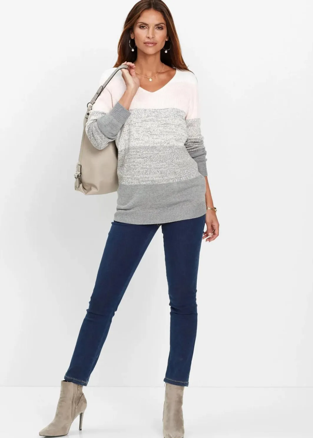 Damen bonprix Bekleidung·Umstandsmode|Bekleidung·Jeans|Premium Pullover mit Cashmere-Anteil