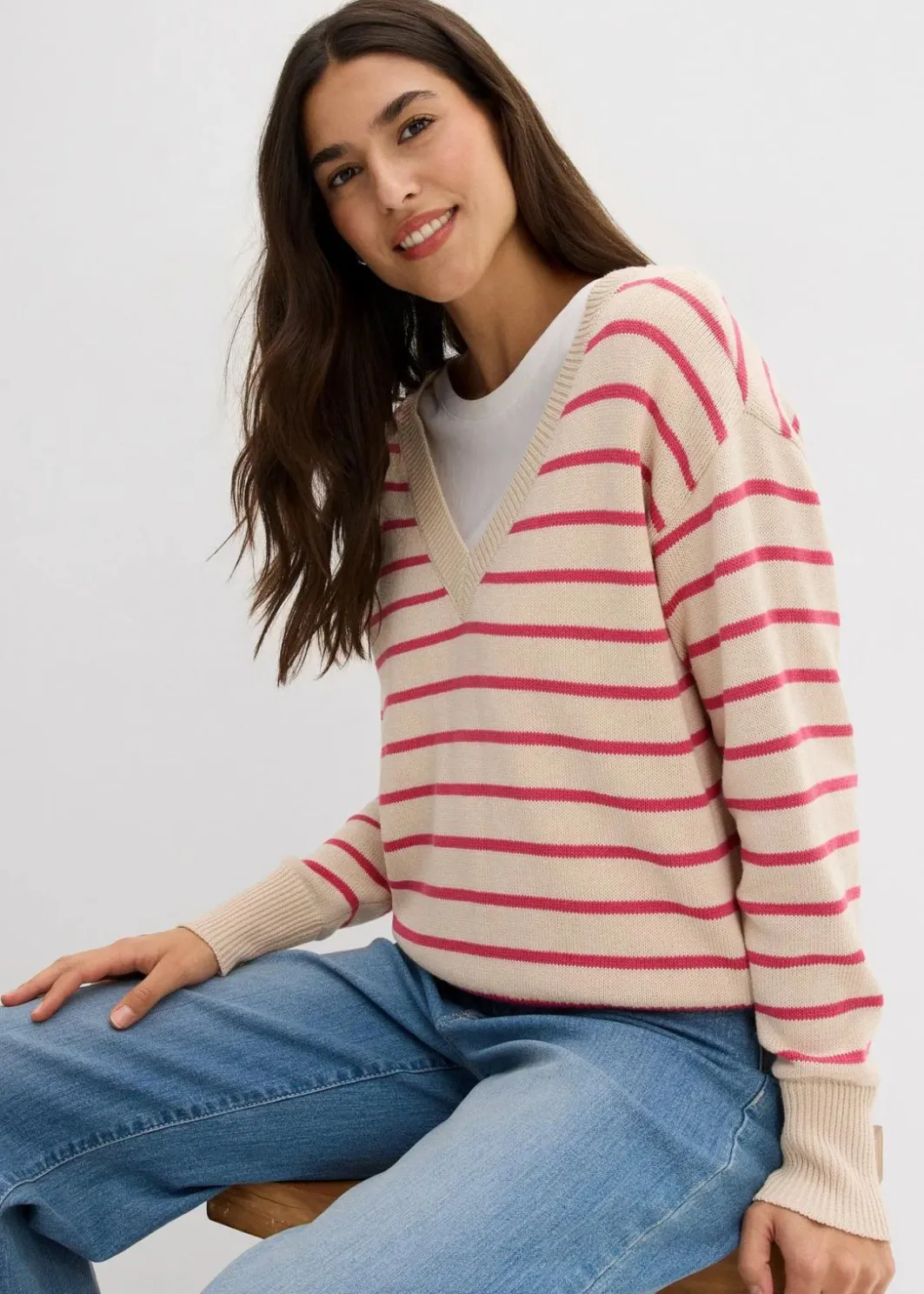 Damen bonprix Bekleidung·Umstandsmode|Bekleidung·Jeans|Pullover aus Baumwollmix