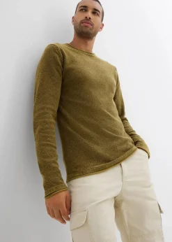 Hot Pullover in gewaschener Optik, Slim Fit Herren Große Größen|Pullover & Strickjacken