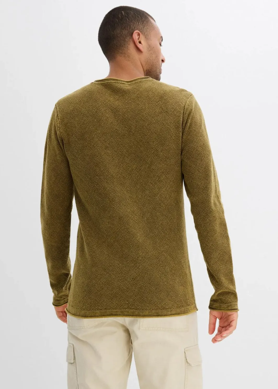 Hot Pullover in gewaschener Optik, Slim Fit Herren Große Größen|Pullover & Strickjacken