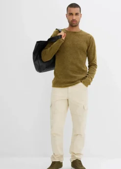 Hot Pullover in gewaschener Optik, Slim Fit Herren Große Größen|Pullover & Strickjacken