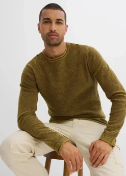 Hot Pullover in gewaschener Optik, Slim Fit Herren Große Größen|Pullover & Strickjacken