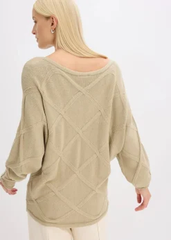 Damen bonprix Bekleidung·Umstandsmode|Strickmode|Pullover mit horizonatalem Zopfmuster