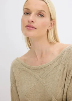 Damen bonprix Bekleidung·Umstandsmode|Strickmode|Pullover mit horizonatalem Zopfmuster