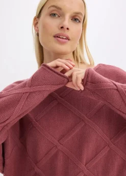 Best Pullover mit horizonatalem Zopfmuster Damen Bekleidung·Umstandsmode|Strickmode